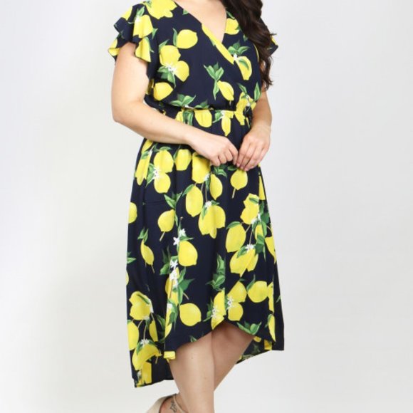 Lemon & Navy Dress - Picture 4 of 13